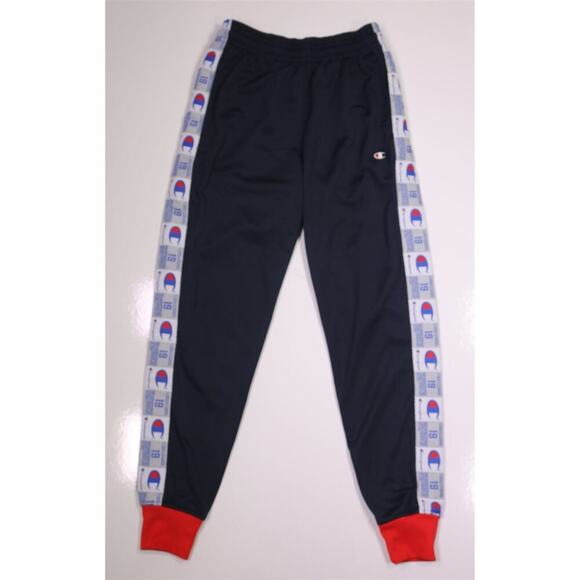 Champion Tricot Navy Blue/Red Track Pants Joggers Adult Small - Picture 2 of 5